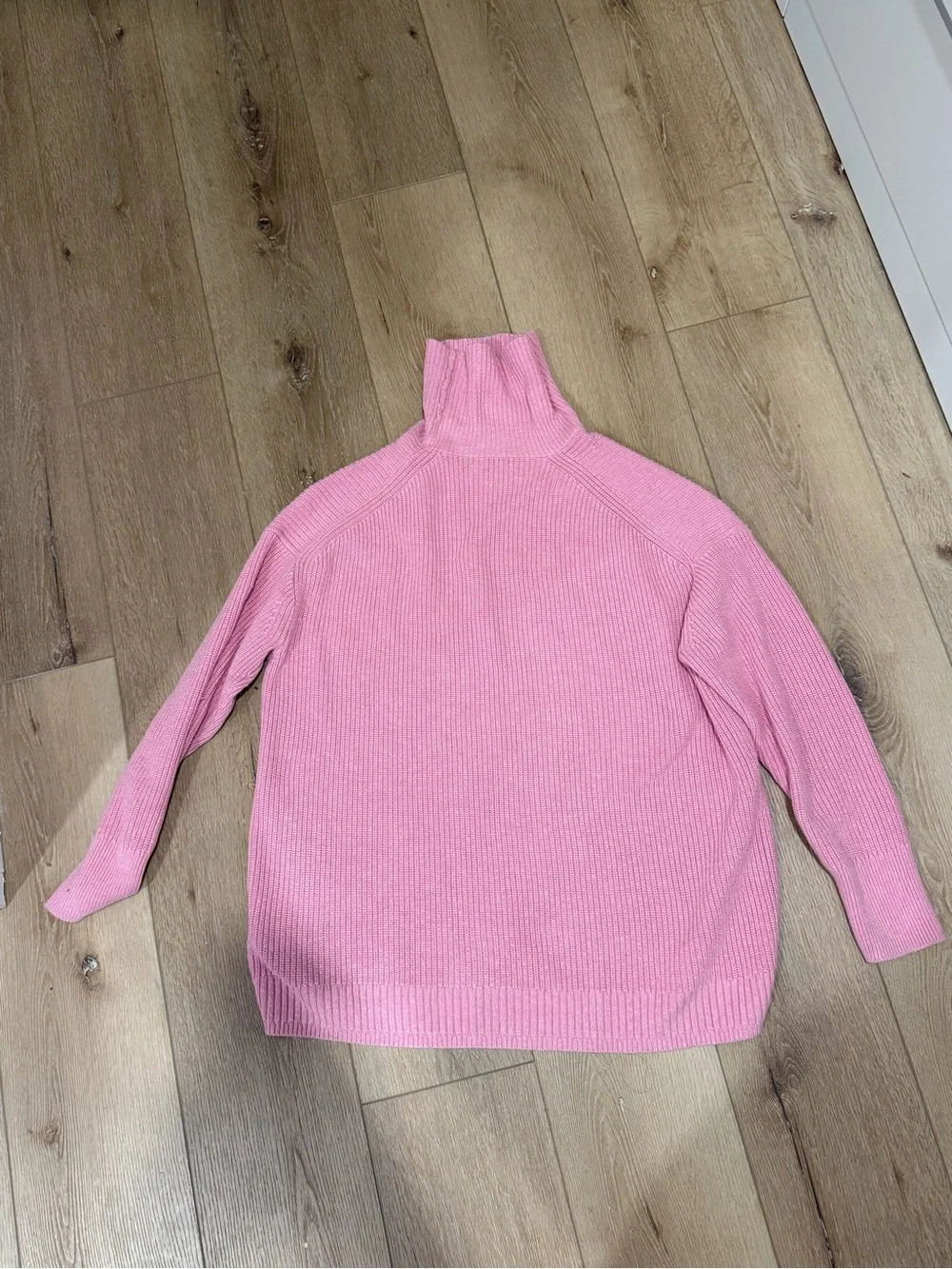 Cotton cashmere Knit Pink Turtleneck Sweater